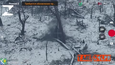 Ukrainian position with a group of soldiers get attacked with artillery and drone dropped explosives