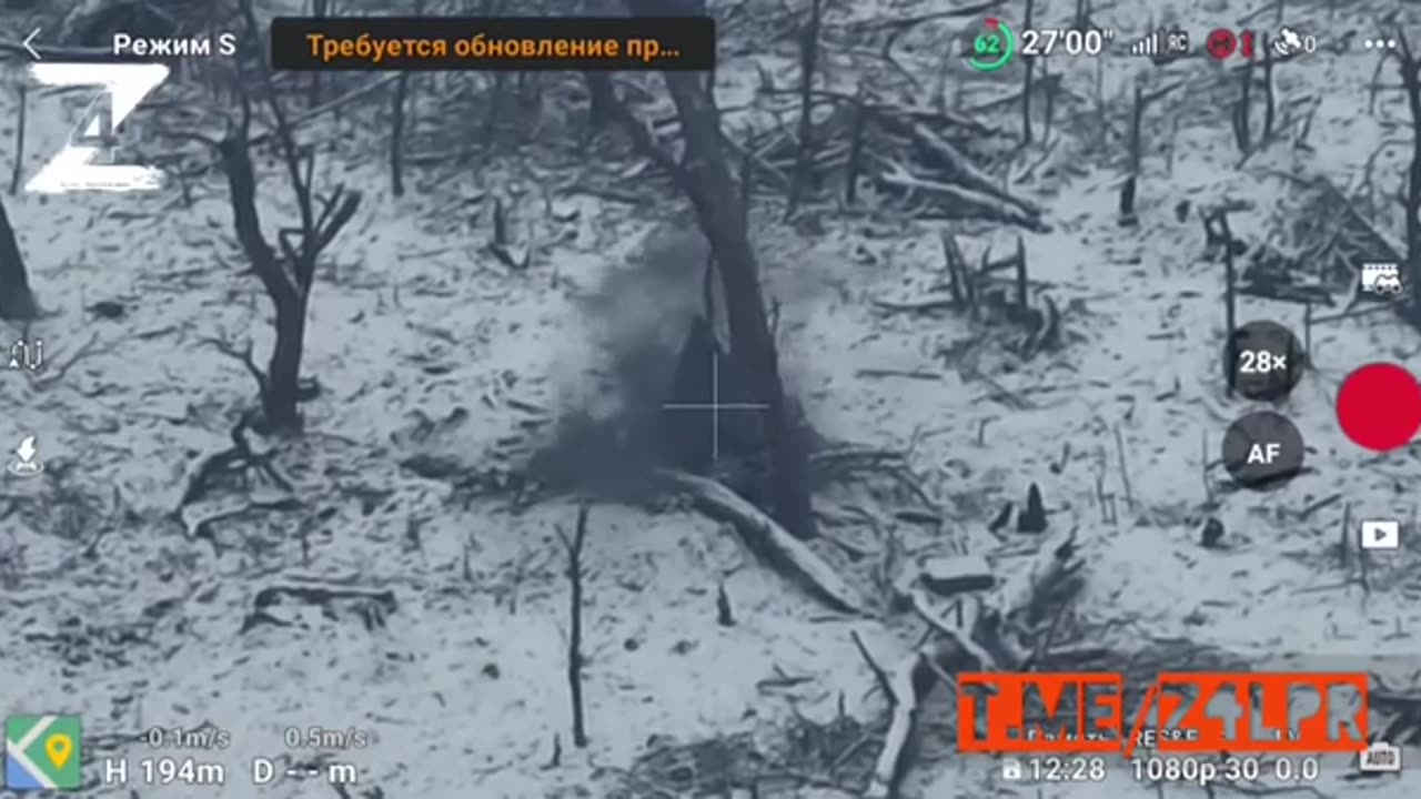 Ukrainian position with a group of soldiers get attacked with artillery and drone dropped explosives
