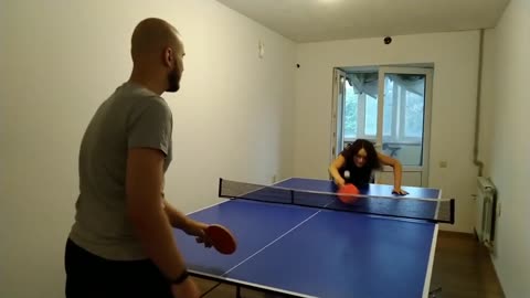 Table Tennis Got Intense, The Table Broke Into Pieces