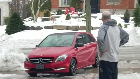 Canadian Driveway Ice Hysterics - MUST WATCH WITH SOUND UP!!