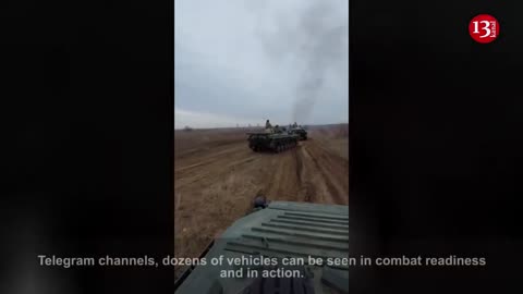 A column of armored combat vehicles of Ukrainian army on its way to battle in southern front