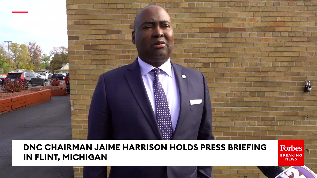 JUST IN- DNC Chairman Jaime Harrison Holds Press Briefing As Early Voting Begins In Michigan