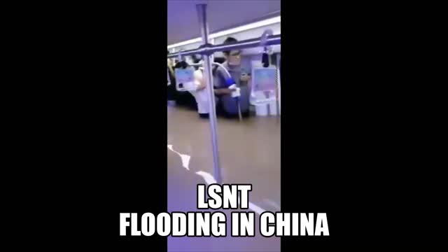 Floods In China Train Fills With Water