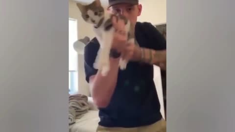 This Guy Is Using His Cat As A "Catgun"