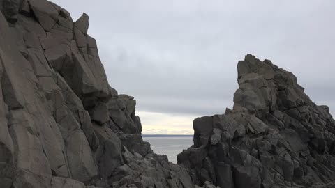 Canada Nova Scotia Looking At Bay Of Fundy Between Rocks