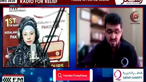 Rj Haya Khan with Amin Abdur Rahman Country Director Qatar Charity FM100 Pakistan