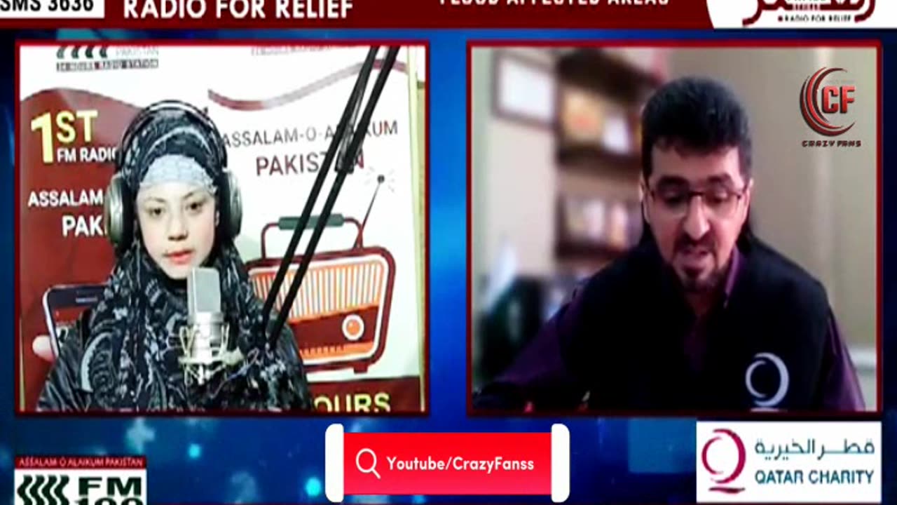 Rj Haya Khan with Amin Abdur Rahman Country Director Qatar Charity FM100 Pakistan