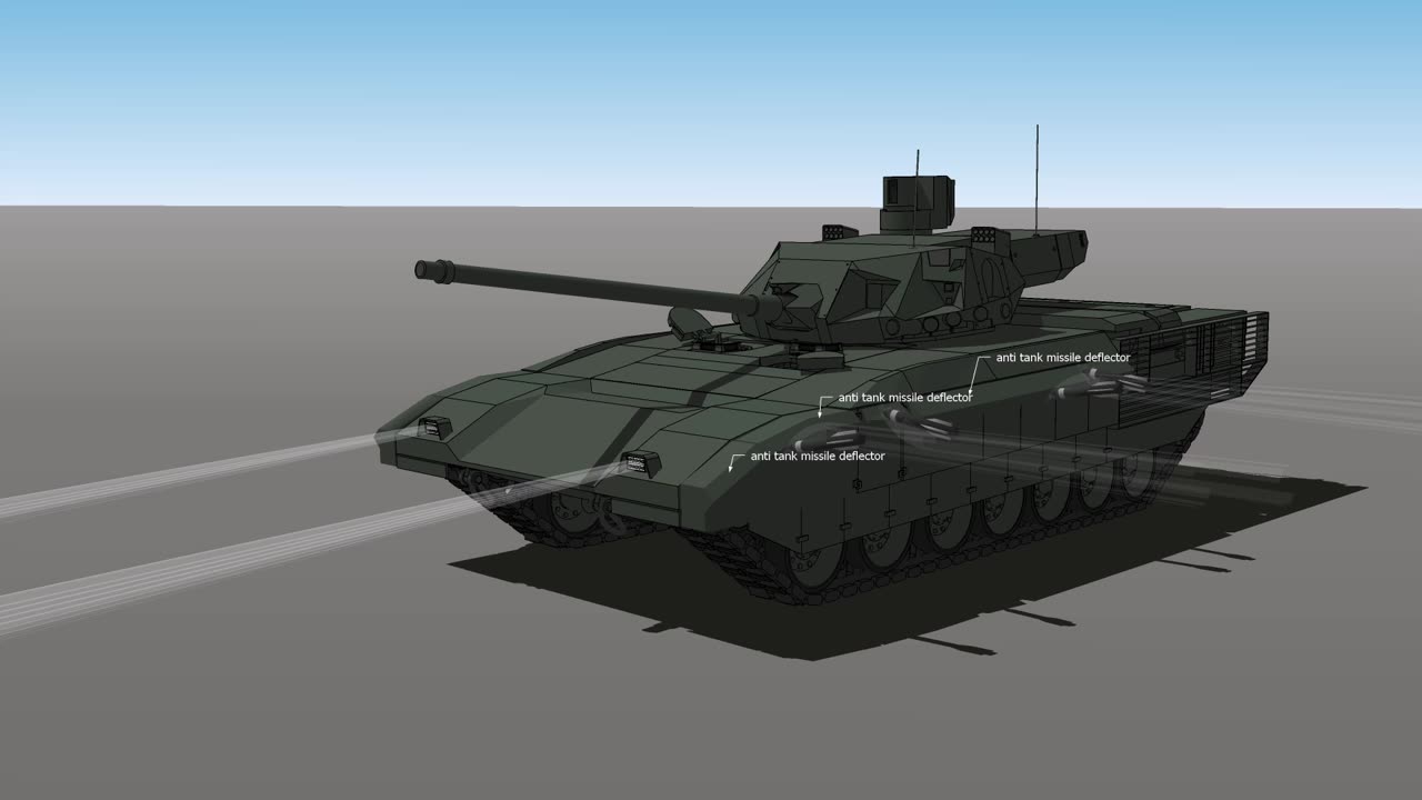Anti tank missile deflector concept - T-14 tank version 2