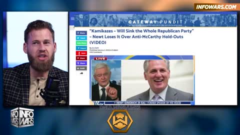 Owen Shroyer Responds To Newt Gingrich: McConnell Sank The Republic Party, Not Matt Gaetz - 1/2/23