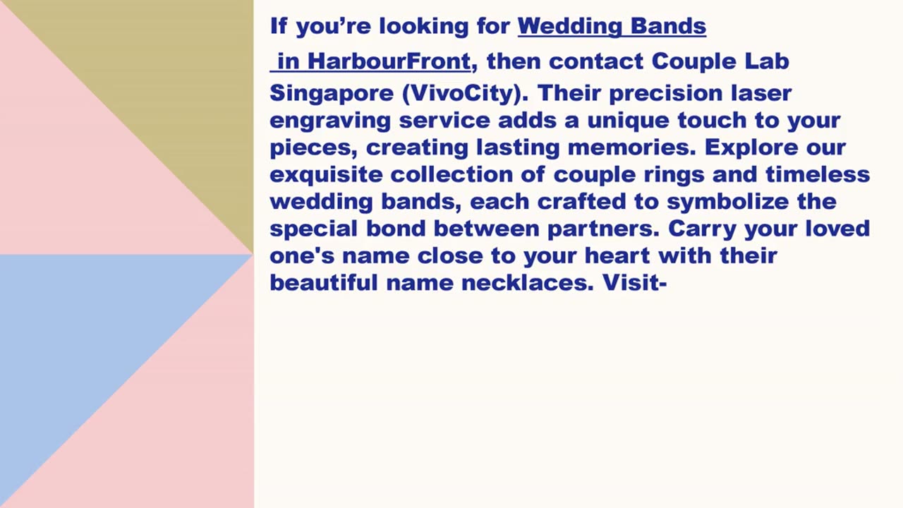 Best Wedding Bands in HarbourFront