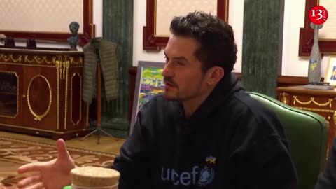 Actor and UNICEF ambassador Orlando Bloom meets President Volodymyr Zelenskiy