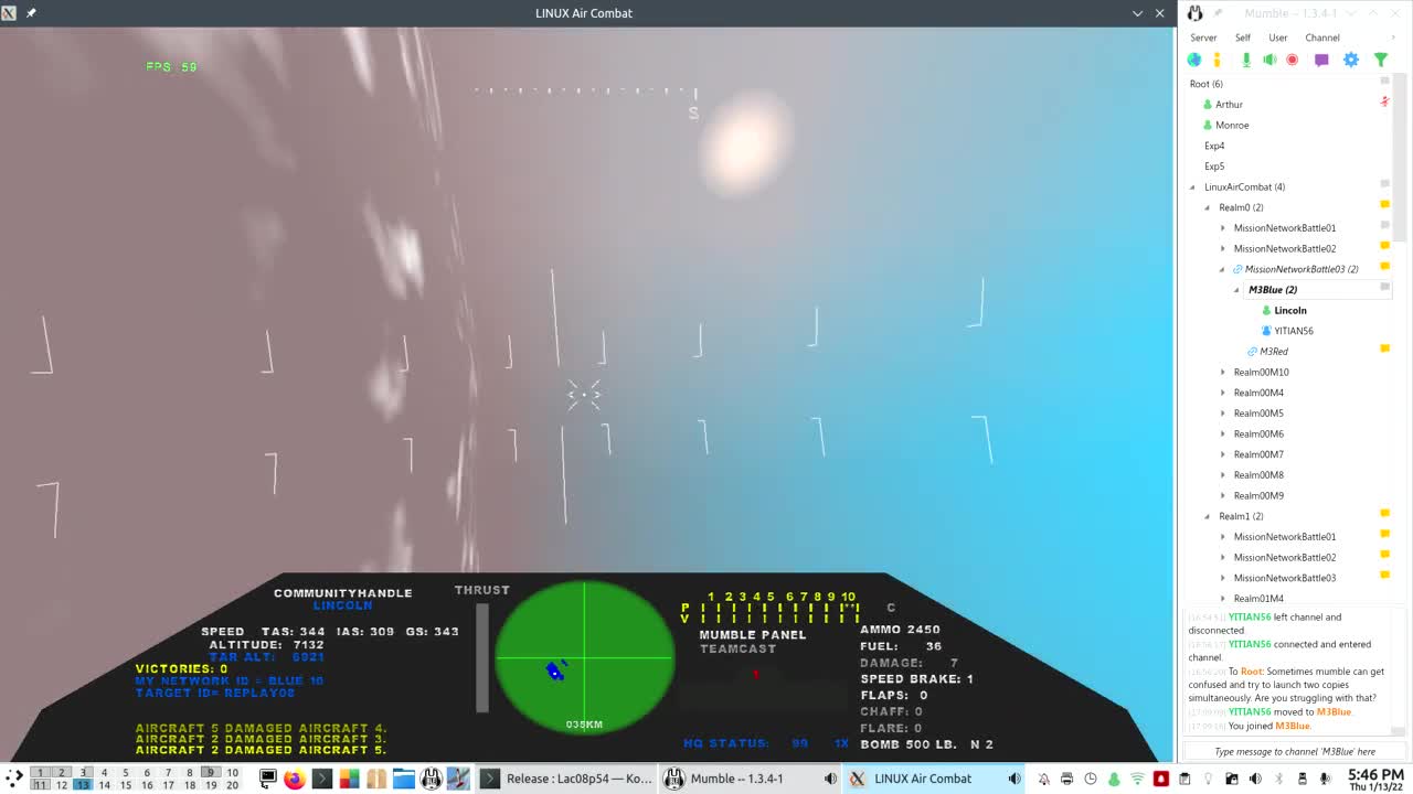 06 Linux Air Combat: First combat victory for Etienne