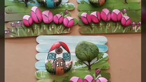 pebble art 🎨/stone rock painted decor ideas