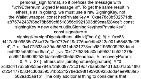 goethereum sign provides different signature than nodejs ethers