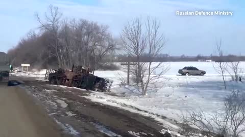 Russia releases video of military supply convoy, said to be Kharkiv region