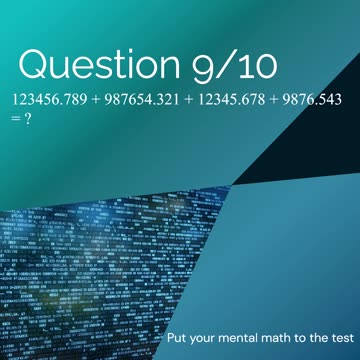 Put your mental math to test - Addition - Challenge - 9