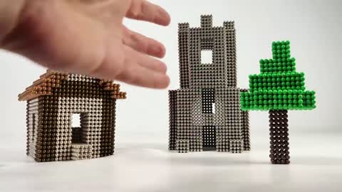 Steve builds a Minecraft Village with me _ Magnetic Games
