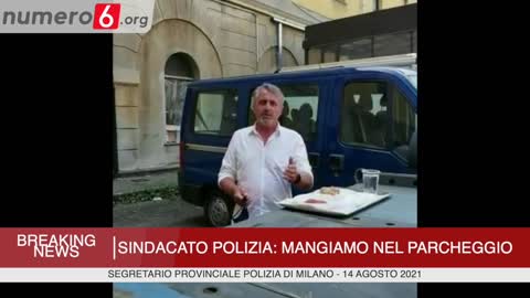 Polizia mangia nel parcheggio senza green pazz