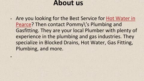 Get The Best Hot Water in Pearce.