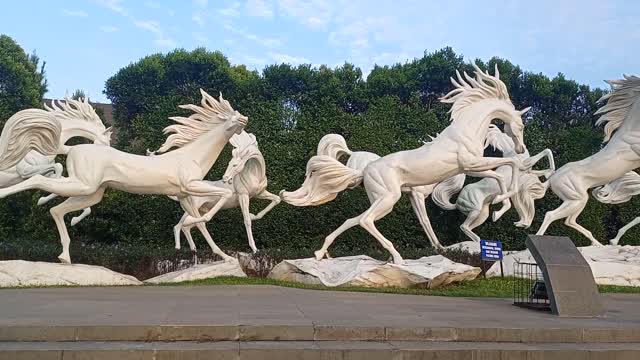 White horse or Pegasus statue video