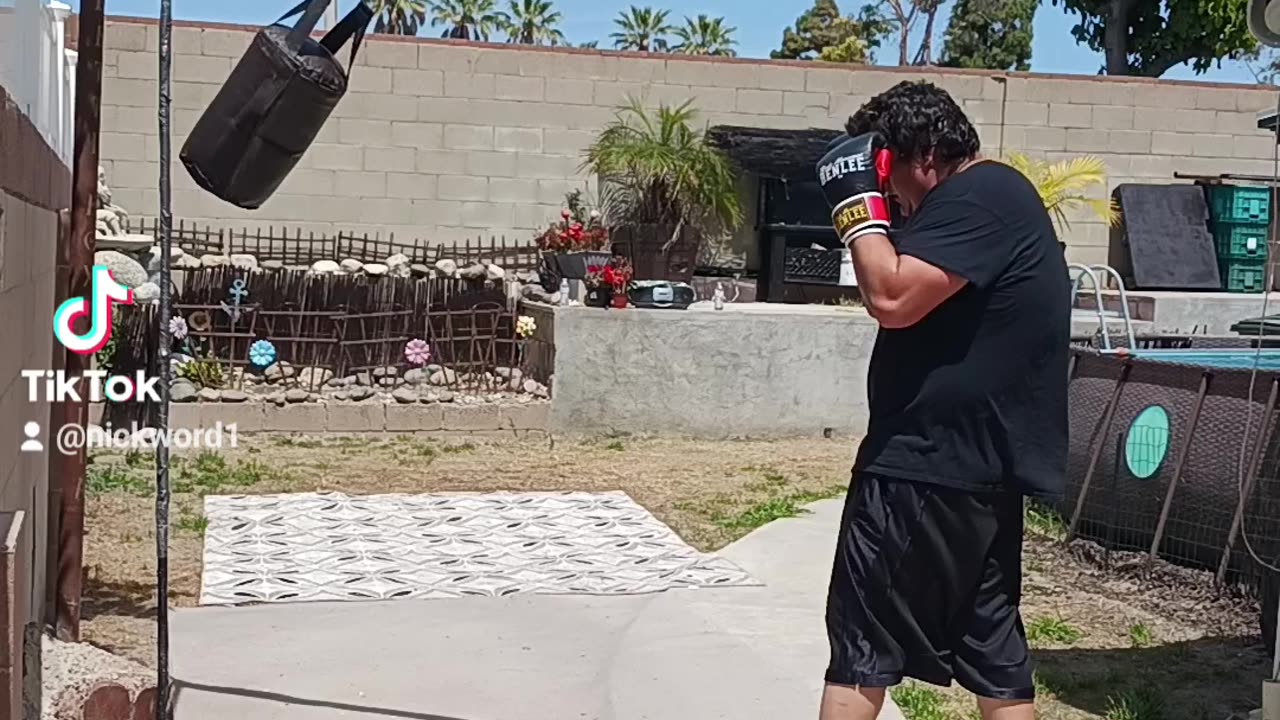 Prolast 15 Pound Custom Leather Punching Bag Workout Part 8. Working The Jab!