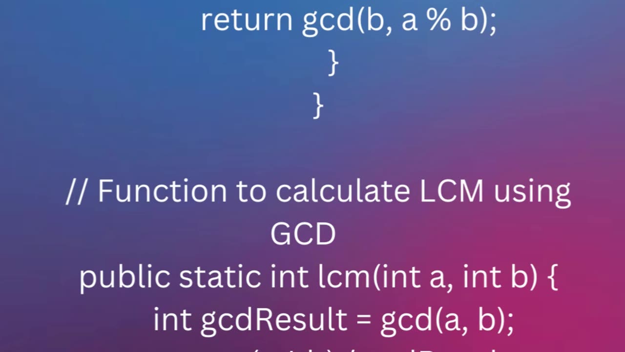 Java program to find the Least Common Multiple (LCM) of two numbers