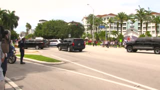 Trump motorcade greeted by supporters in Miami ahead of Tuesday’s arraignment