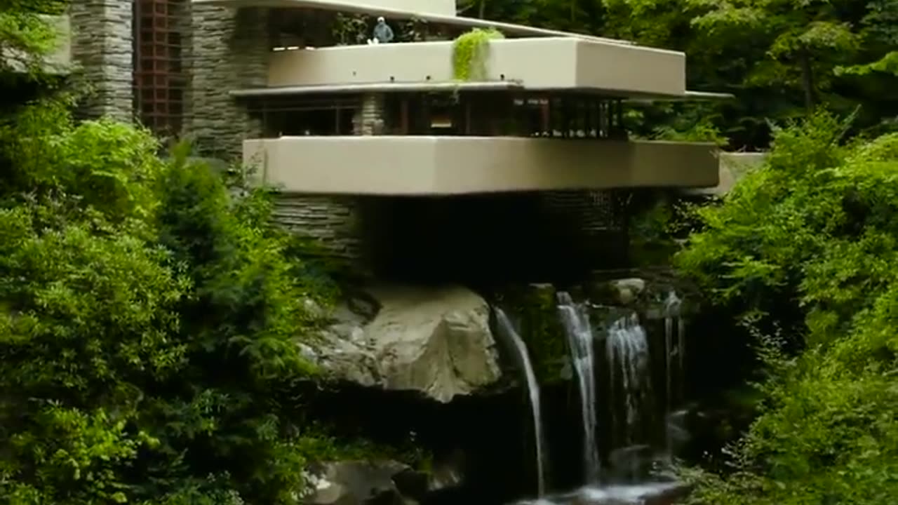 Fallingwater~The Modern House Prototype Built By Frank Lloyd Wright Over A Waterfall In 1935