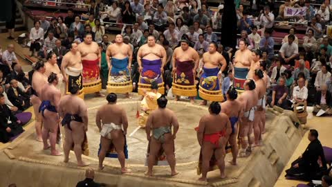 Grand Sumo Wrestling Tournament in Tokyo Japan