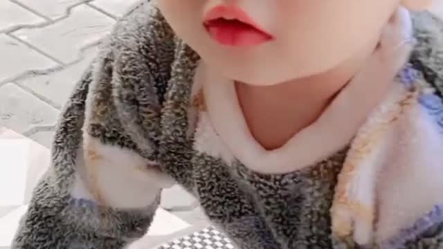 Cute baby having fun?