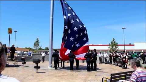 The Raising of the Flag ~ Morris' 9/11 Memorial Park ~ 6-14-12