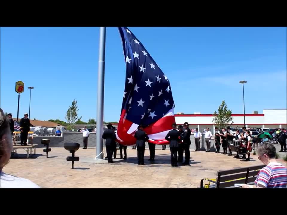 The Raising of the Flag ~ Morris' 9/11 Memorial Park ~ 6-14-12