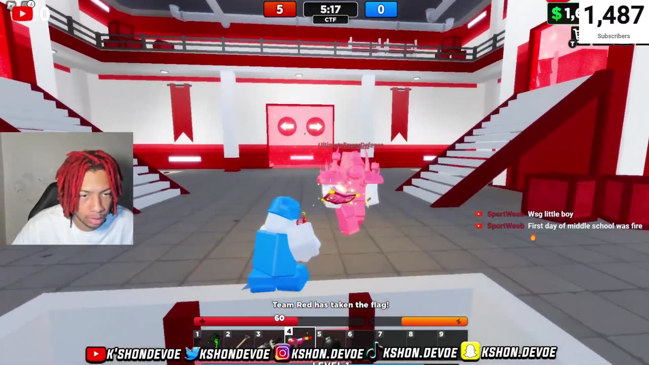 K'shon Plays Roblox Flag Wars Part 2!
