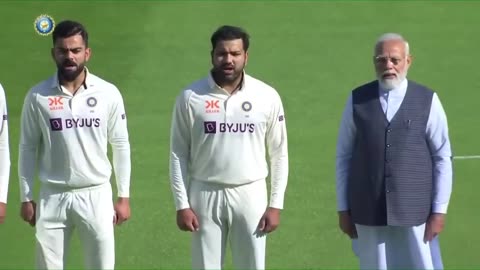 PM Modi & PM Albanese during National Anthems at Narendra Modi Stadium _ Ind vs Aus