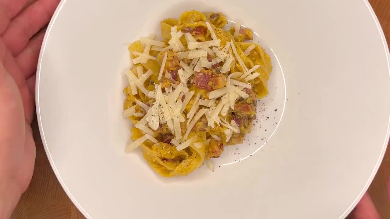 Delicious Tagliatelle alla Carbonara Italian Cuisine