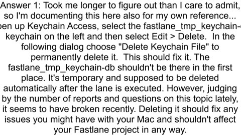 How to unset fastlane_tmp_keychaindb as the default keychain