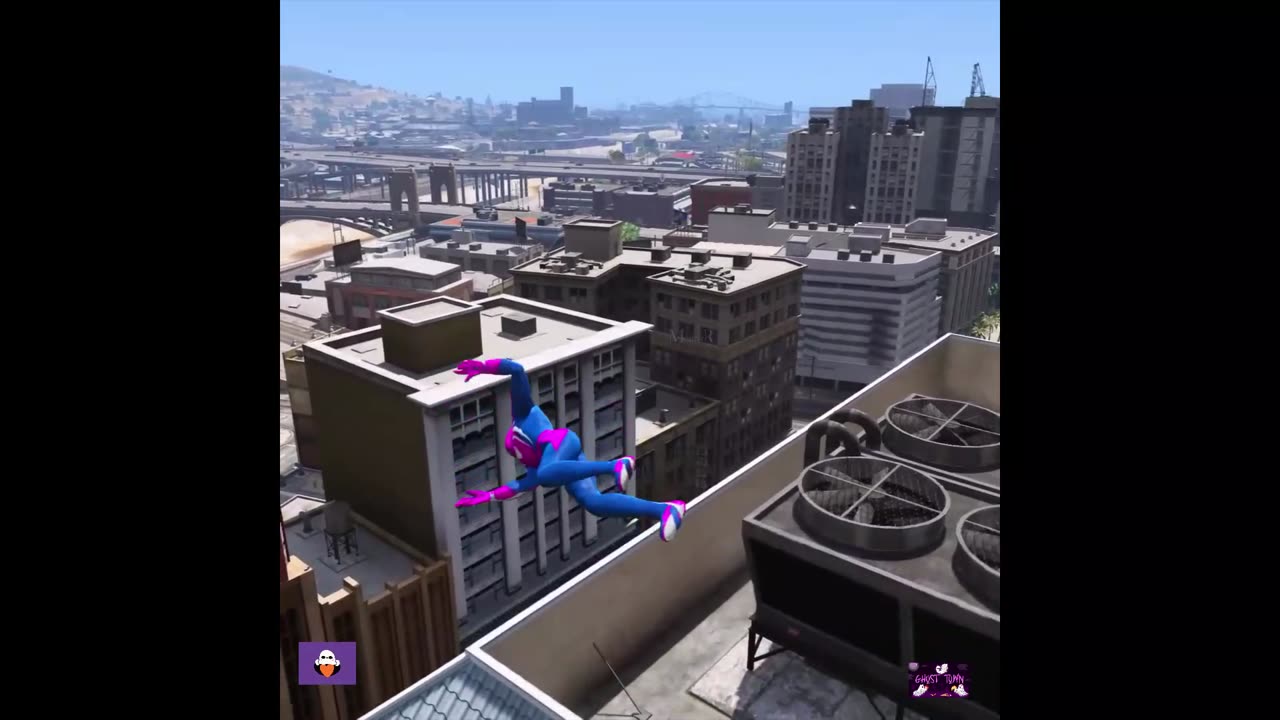 GTA 5 Rainbow Spiderman Falling Into Pool (Spider-Man Jumps & Ragdolls)