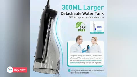 COSLUS Water Dental Flosser Teeth Pick: Portable Cordless Oral Irrigator 300ML