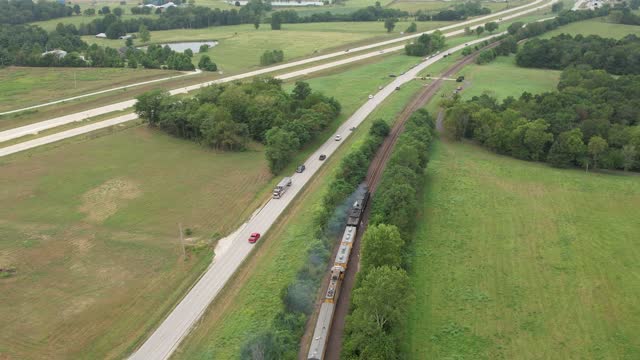 DJI Air 2S chasing the Union Pacific 4014 Big Boy