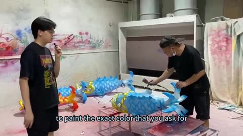 Moving on to the painting process of our fish lantern #Hoyechi