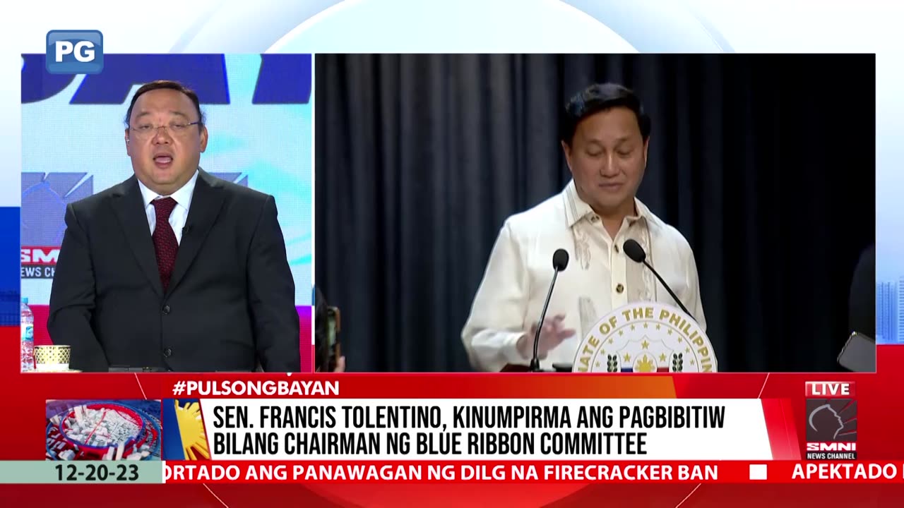 Pagbibitiw ni Sen. Tolentino, nakakagulat —Atty. Roque