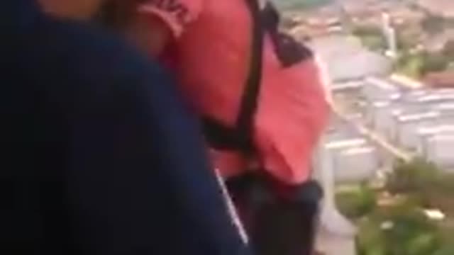 Paragliding from the building ONLY THE CRAZY FATHER 2825