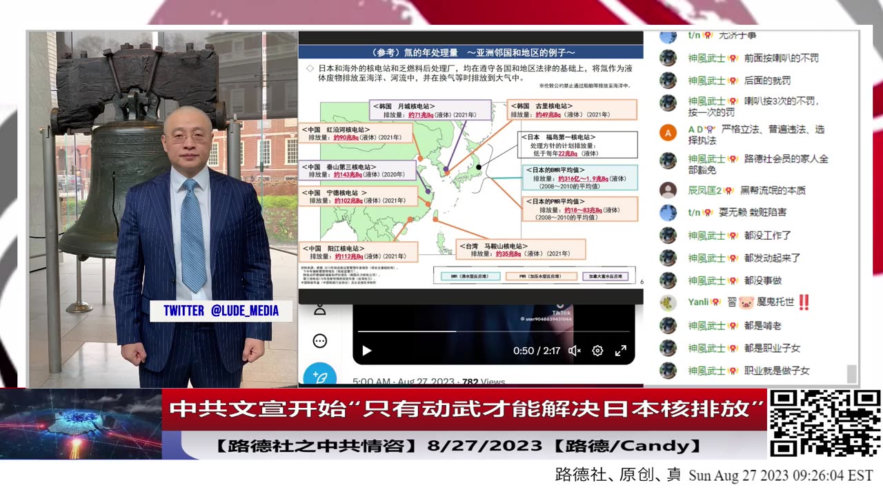 【路德时评/中共情咨】习近平新疆会议之后，中共文宣开足马力铺垫“只有动武才能解决日本核排放”，“日本核排放就是对中国核威胁”；“日本重金买通国际原子能机构”；8/27/2023【路德/C