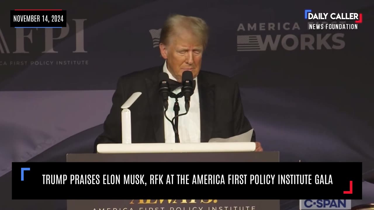 Trump Praises Elon Musk, RFK At America First Policy Institute Gala