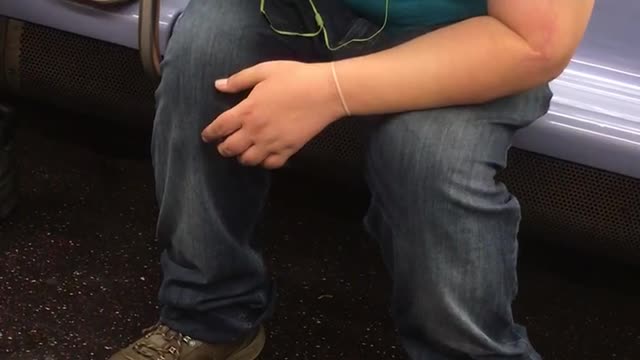 Guy in blue falling asleep leaning forward