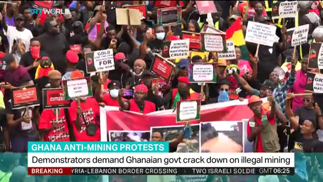 Demonstrators in Ghana demand govt crackdown on illegal mining