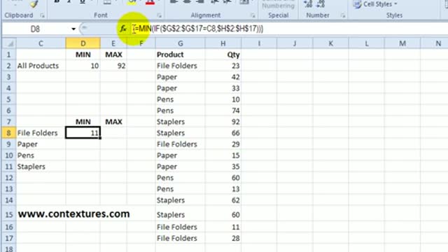 How to Find MIN IF and MAX IF in Excel