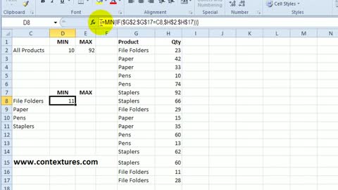 How to Find MIN IF and MAX IF in Excel