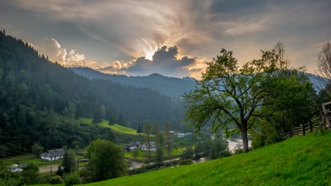 Sunrise in the Mountain valley