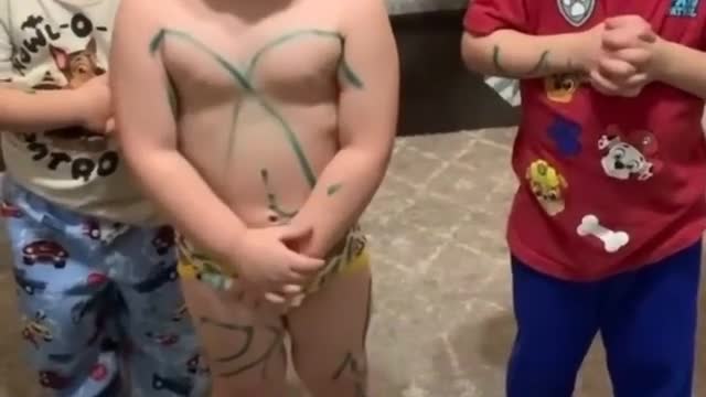 cute funny baby video part7...drawing on little hooman 😜